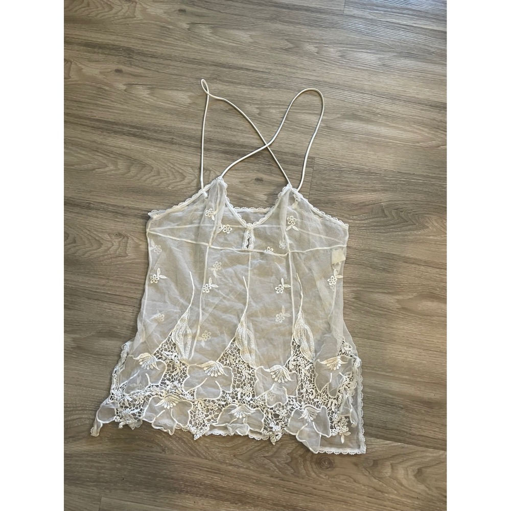 Vintage Shirley of Hollywood White Lace Mini Lingerie Dress Sheer Wedding